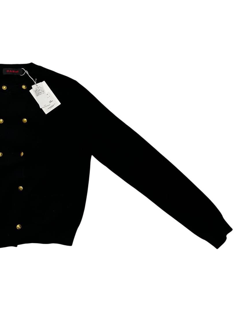 CABaN キャバン コットンカシミヤ ダブルボタンカーディガン ブラック