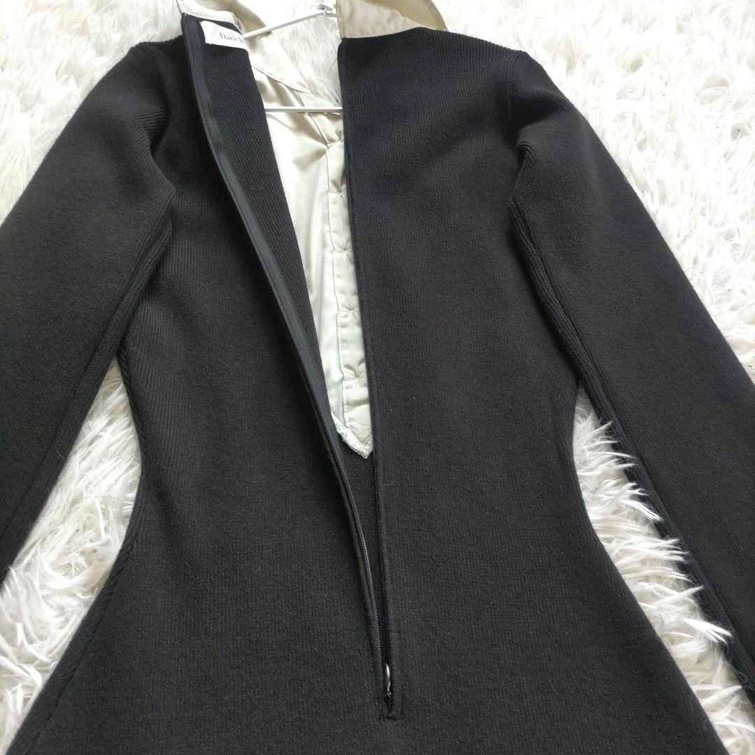 Darich ダーリッチ シャツドッキングプリーツミニワンピース ブラック