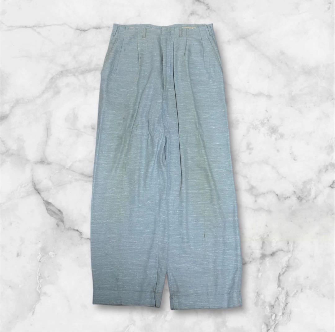 ね*ん様 50s rayon gabardine slacks 絣