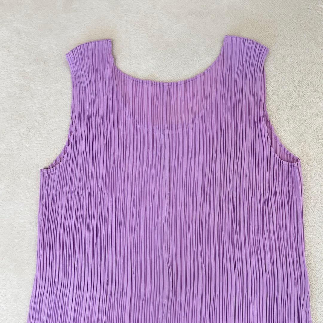 極美品✨PLEATS PLEASE プリーツ　ロングワンピース　マキシ丈　紫色