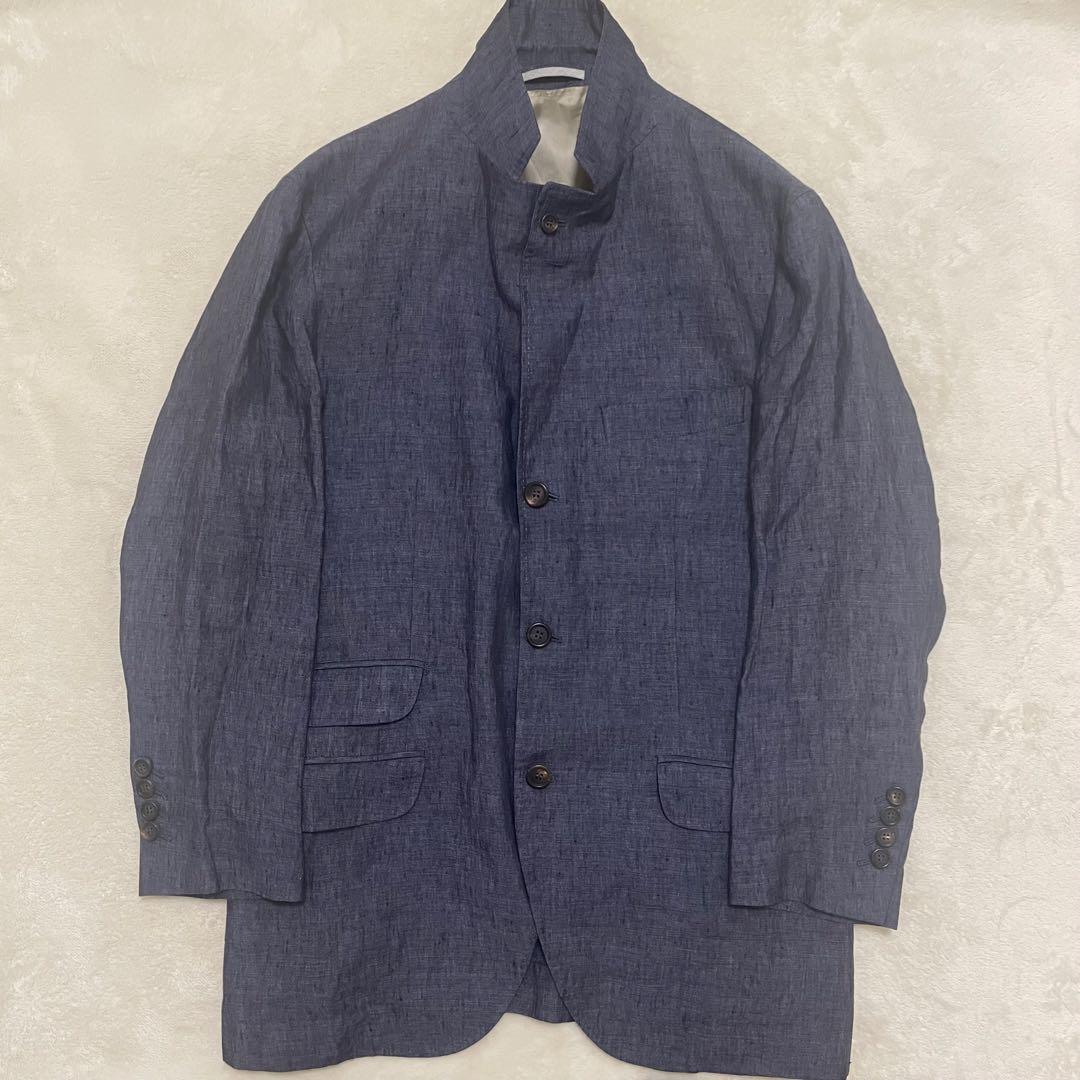 希少 美品 ブルネロクチネリ テーラードジャケット 麻100 アンコン 48