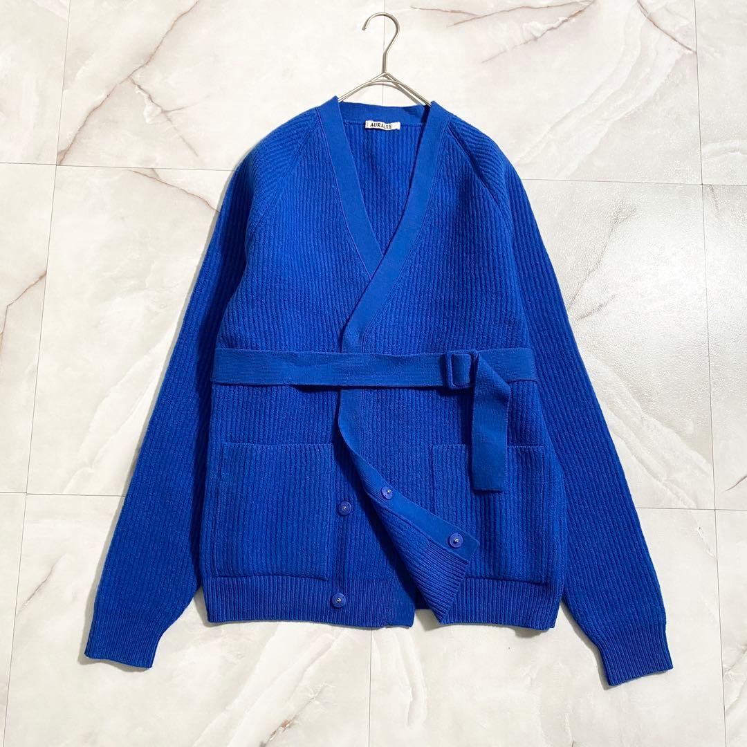 A18254 極美品 オーラリー 23AW マイルドフレンチミラノリブガーデ青1