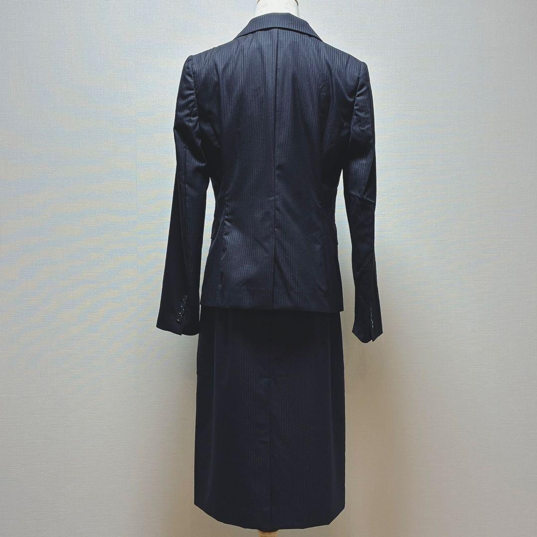 未使用　アンタイトル　スカートスーツ　シャドーストライプ　Jクオリティ　ウール