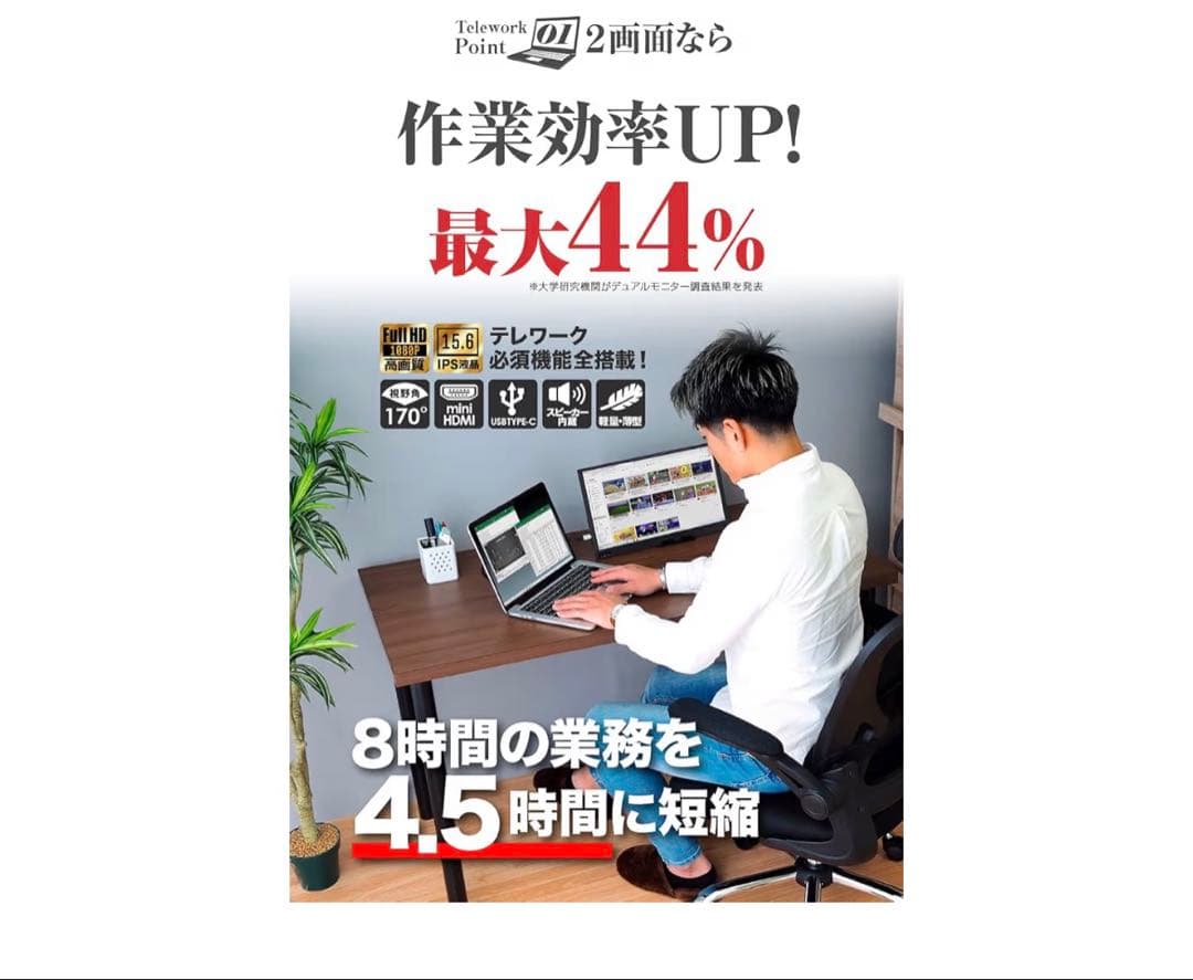 créer PORTABLE MONITOR 15.6インチ モバイルモニター