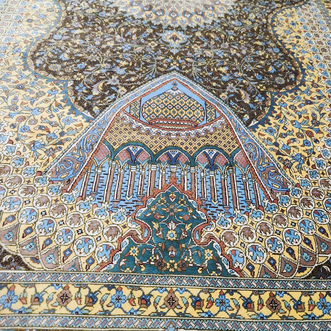 【ジャムシディ工房】クム産 オールシルク ペルシャ絨毯