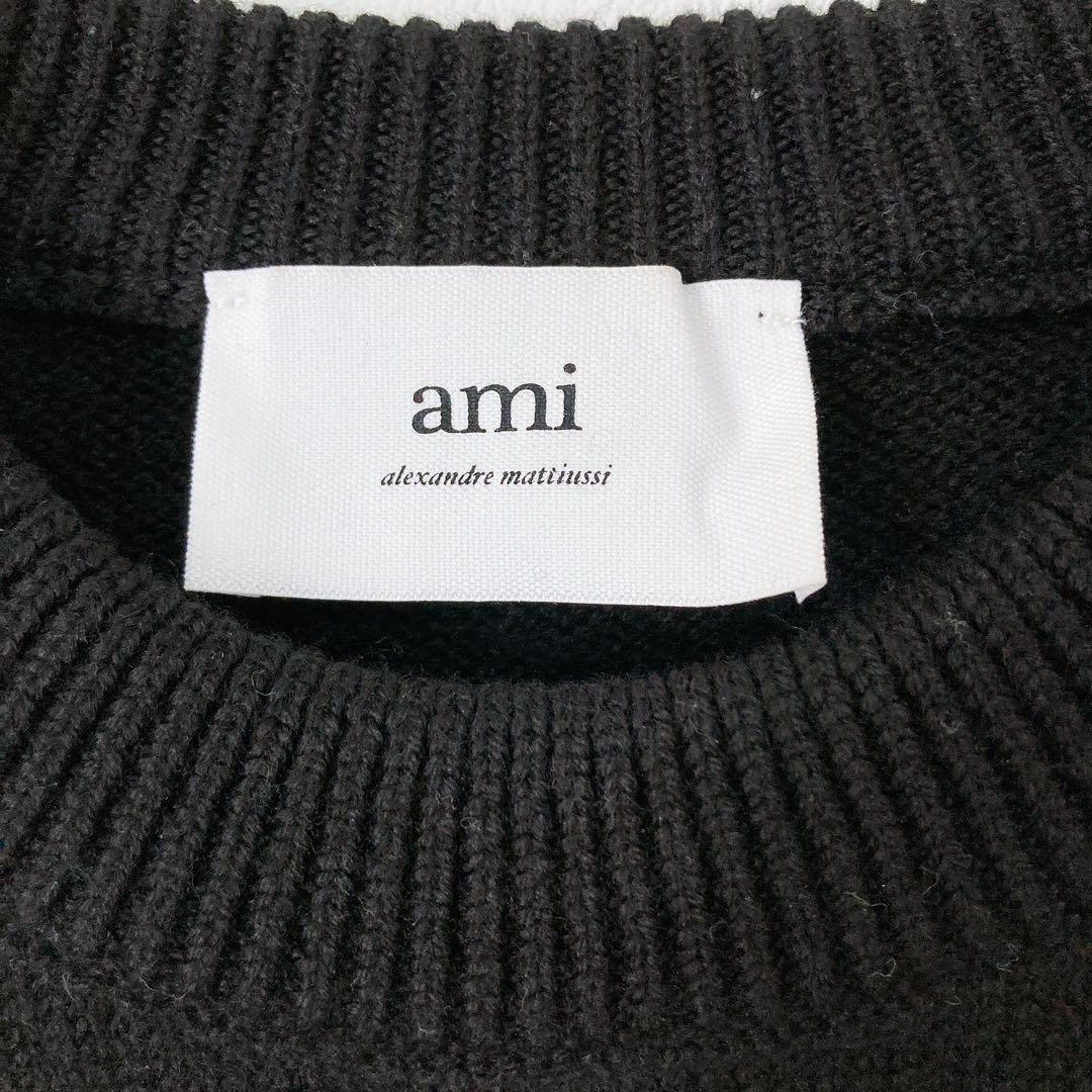 アミパリス　セーター　Ｓ　ブラック　黒　赤　ハート　ウール100％　ユニセックス