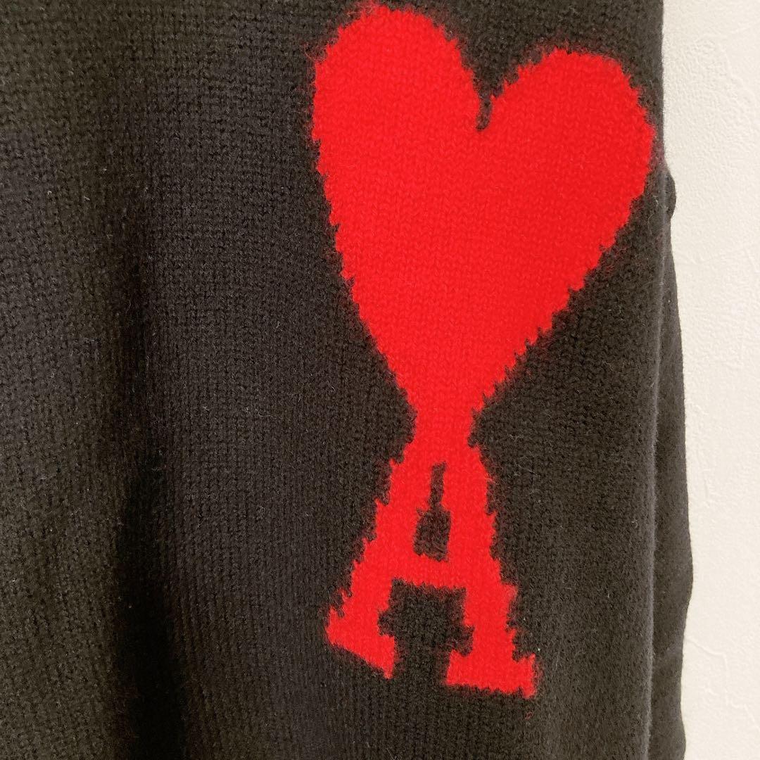 アミパリス　セーター　Ｓ　ブラック　黒　赤　ハート　ウール100％　ユニセックス