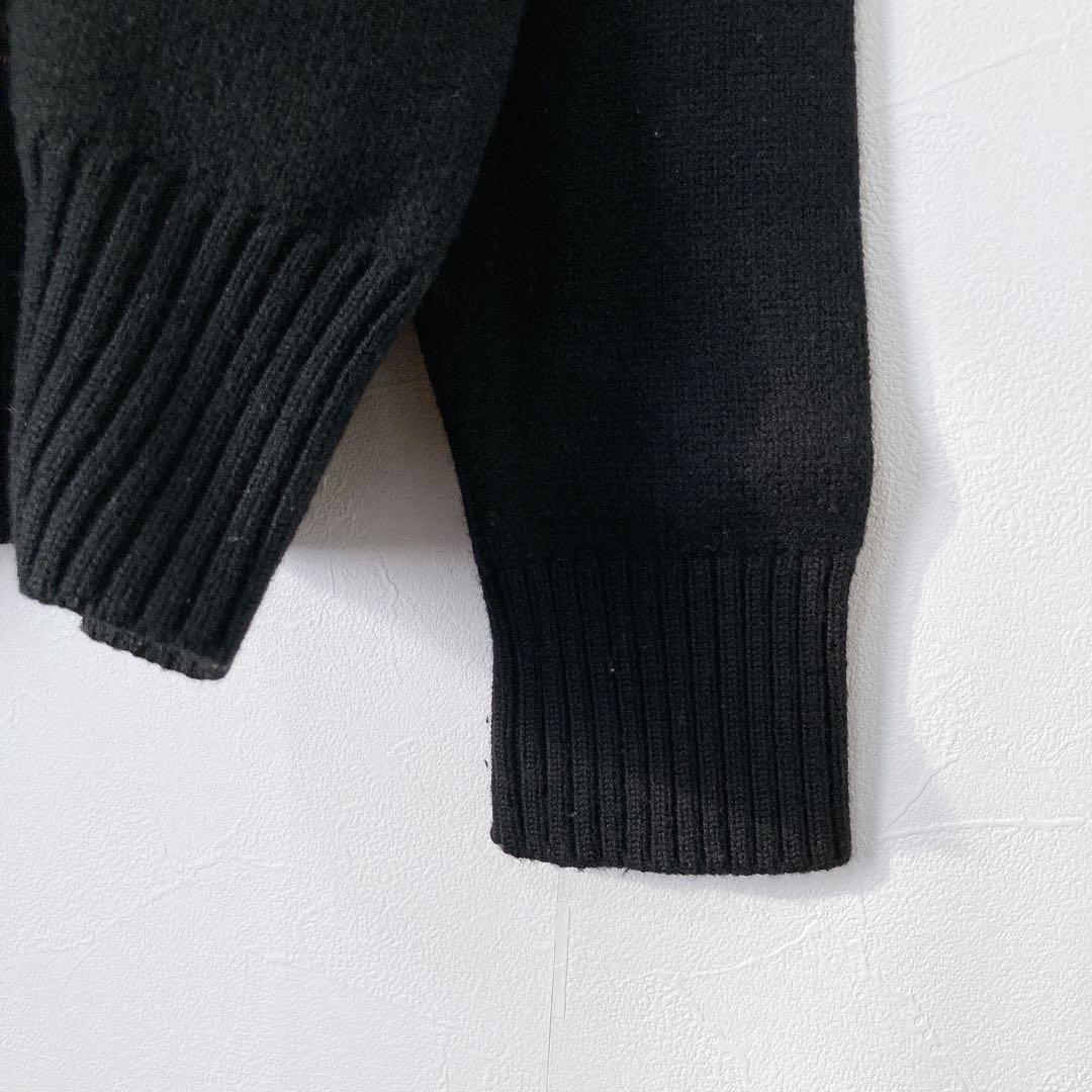 アミパリス　セーター　Ｓ　ブラック　黒　赤　ハート　ウール100％　ユニセックス