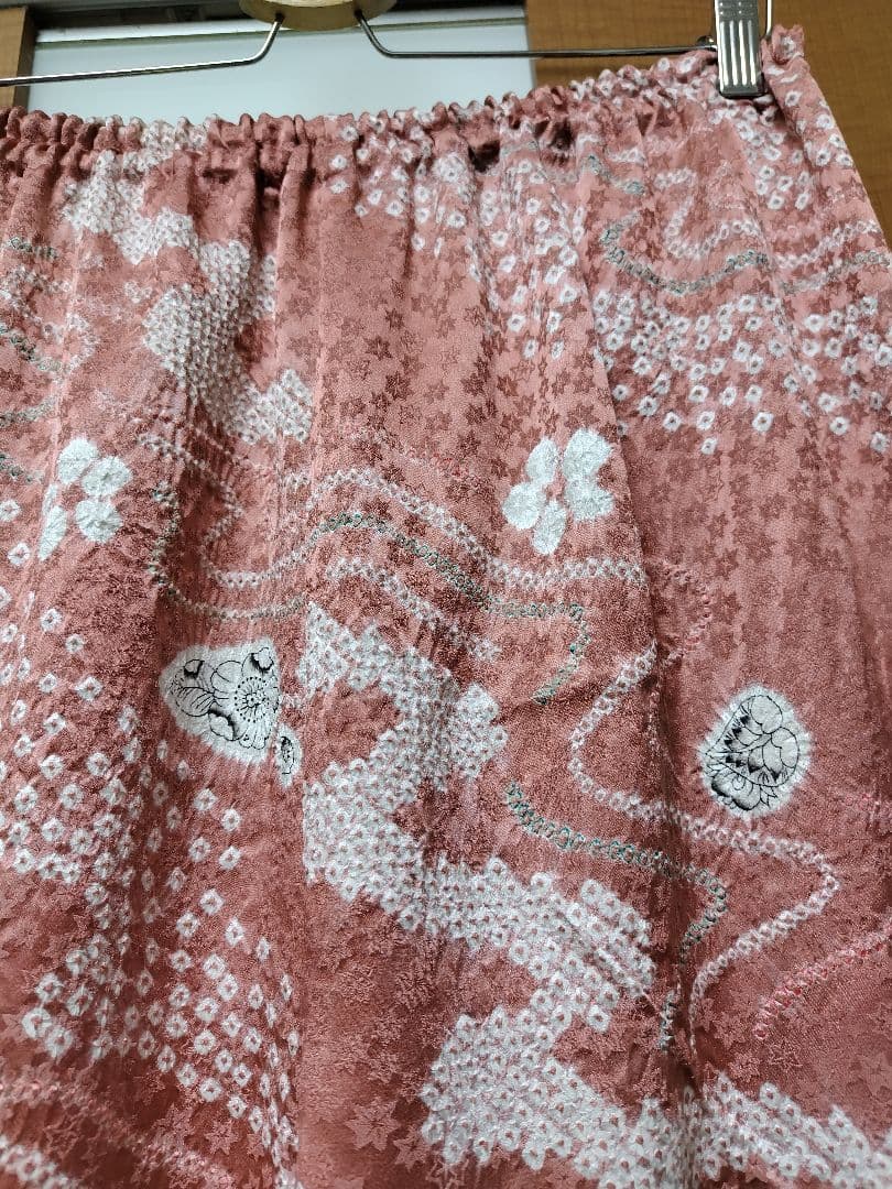 着物リメイク、辻が花、絞り、正絹、もんぺパンツ、ミサエ、2点おまとめ