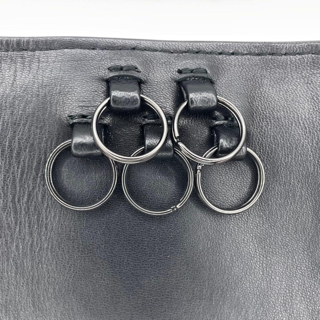 極美品◇ボッテガヴェネタ キーケース 5連 ブラック キーリング