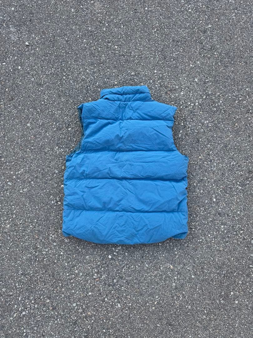90s old mont-bell モンベル ダウンベスト ブルー 青 赤タグ