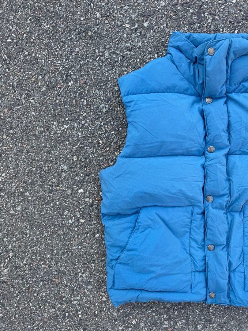90s old mont-bell モンベル ダウンベスト ブルー 青 赤タグ