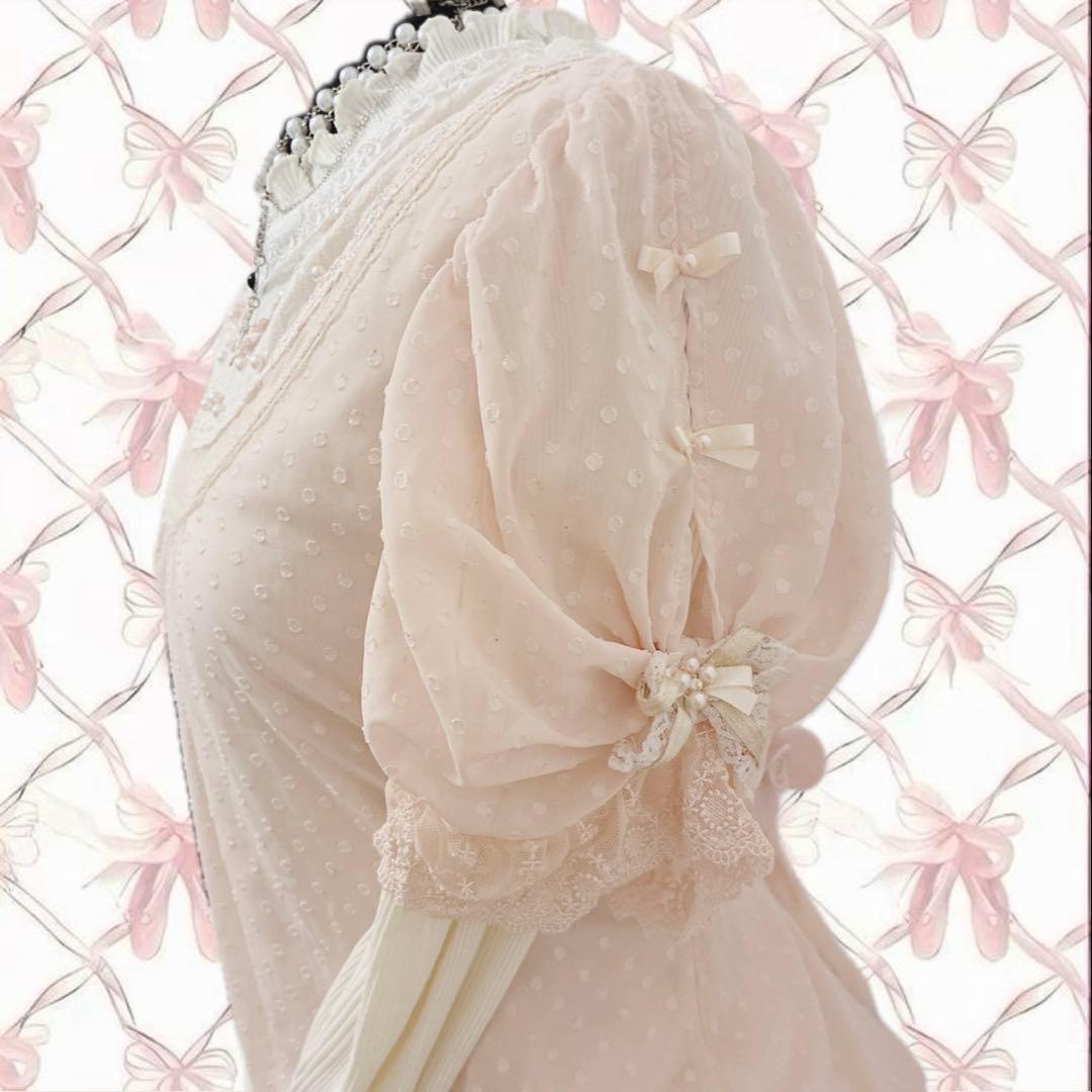 axes femme 2点セット 姫 ドット リボン ブラウス タートル 平成