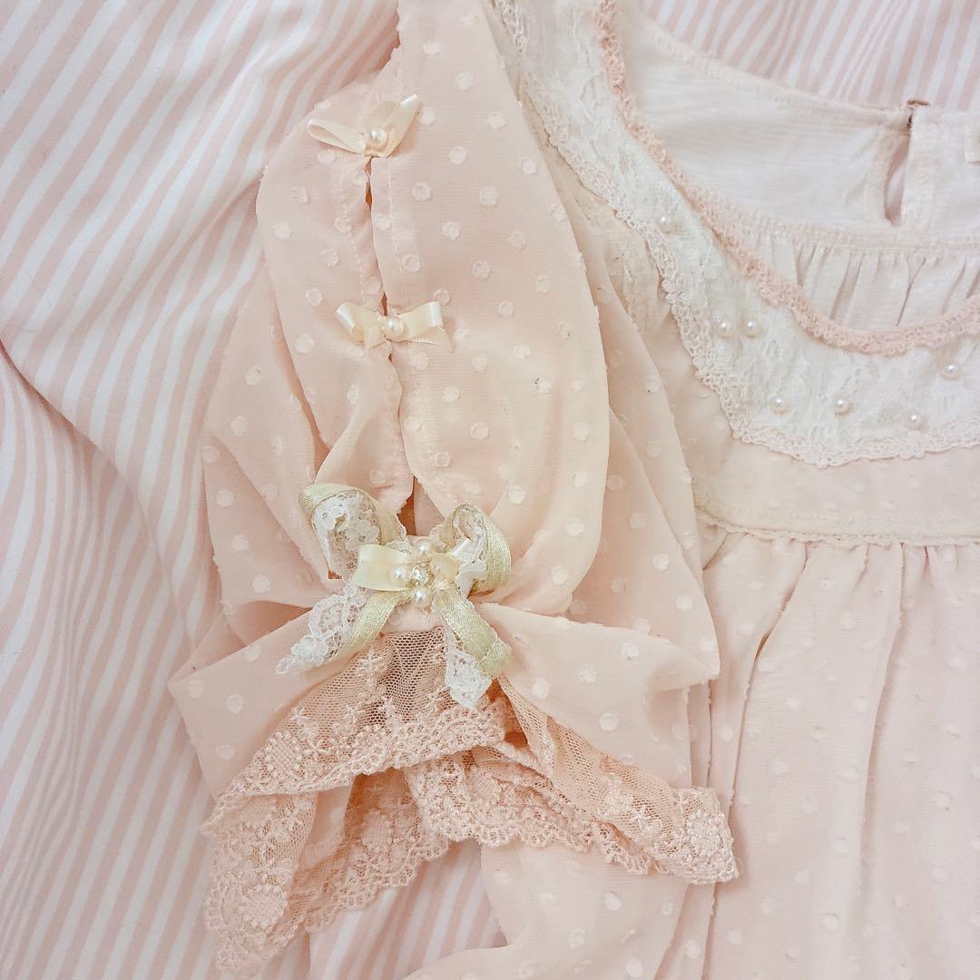 axes femme 2点セット 姫 ドット リボン ブラウス タートル 平成