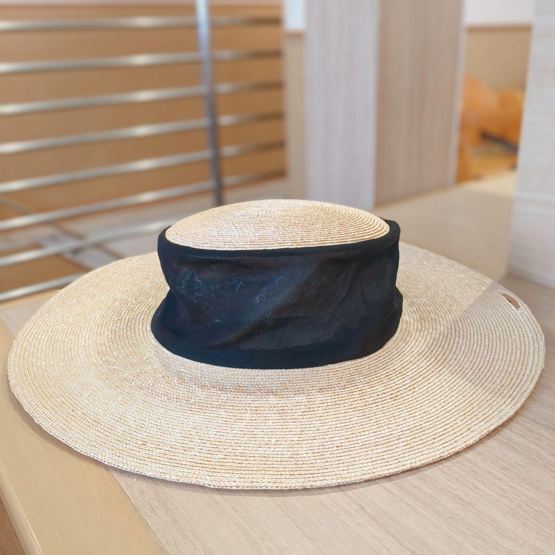 ★美品★ tocit Sheer ストローハット black 黒