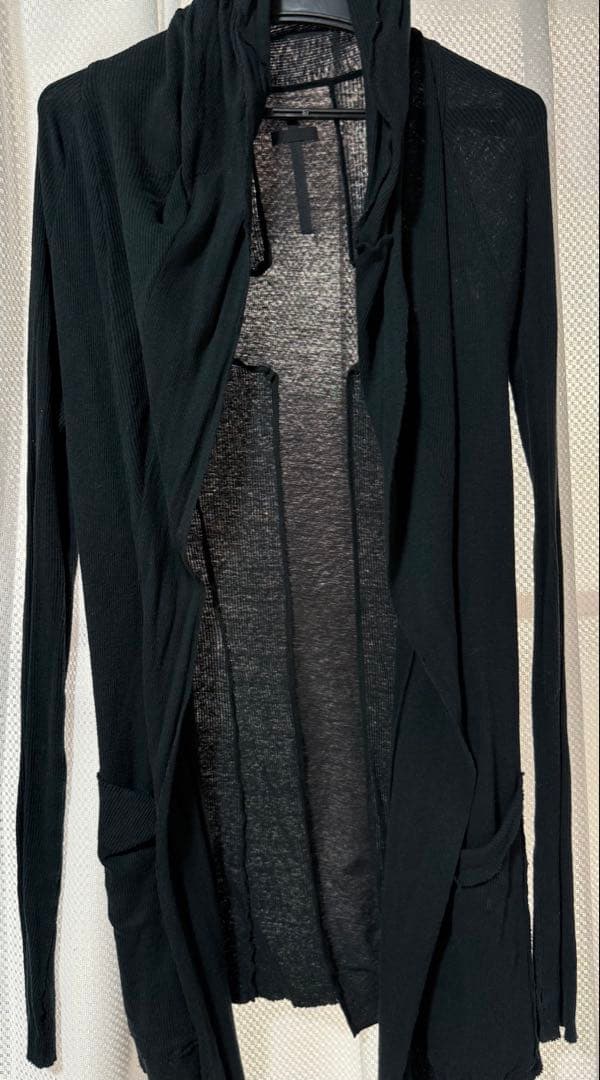 LGBフード付ブラックカーディガン 0 back cross cardigan