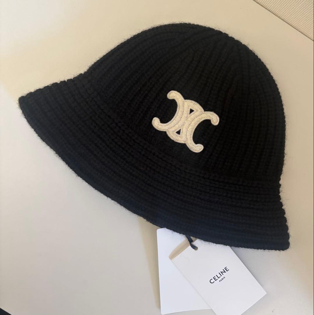 新品タグ付き✨CELINE セリーヌ トリオンフ ニットキャップ バケットハット