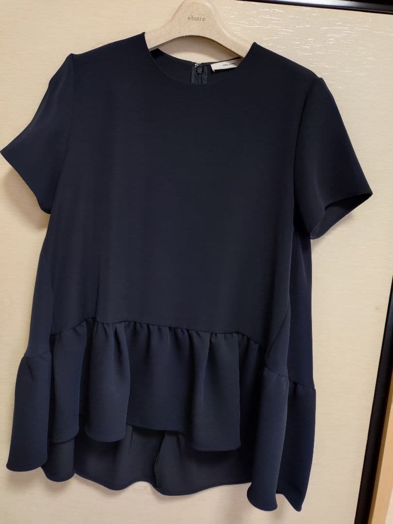 ✿　ヨーコチャン　ネイビー　サイズ40　ヘムギャザーブラウス