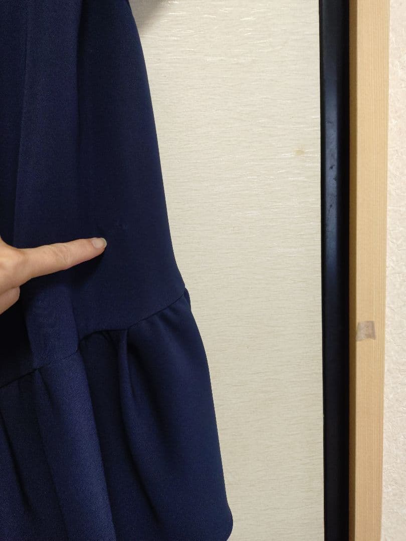 ✿　ヨーコチャン　ネイビー　サイズ40　ヘムギャザーブラウス