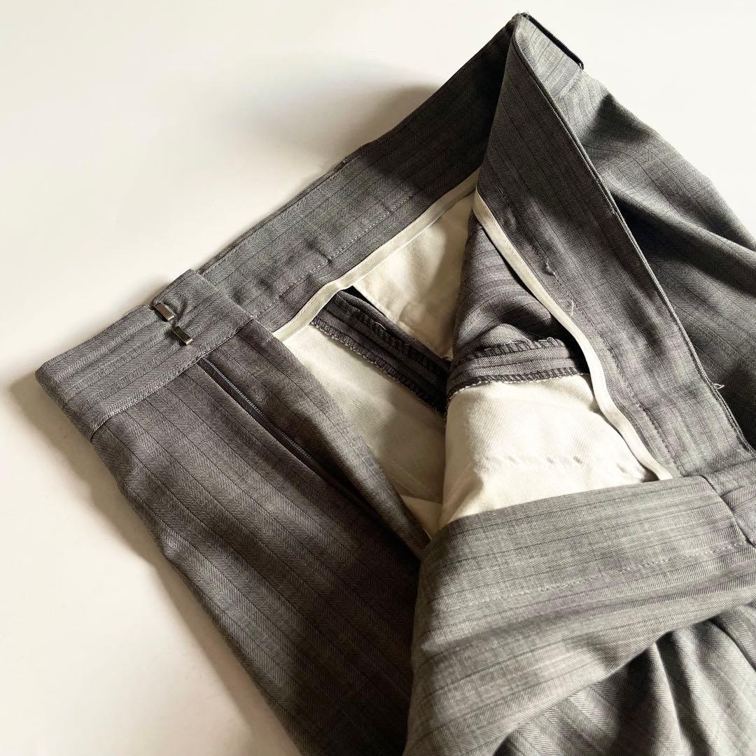 し*ー様 ジャンニヴェルサーチ ヘリンボーンST ダブルスーツ 48 美品 ヴィ