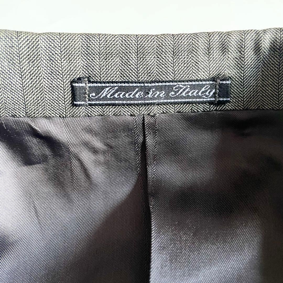 し*ー様 ジャンニヴェルサーチ ヘリンボーンST ダブルスーツ 48 美品 ヴィ