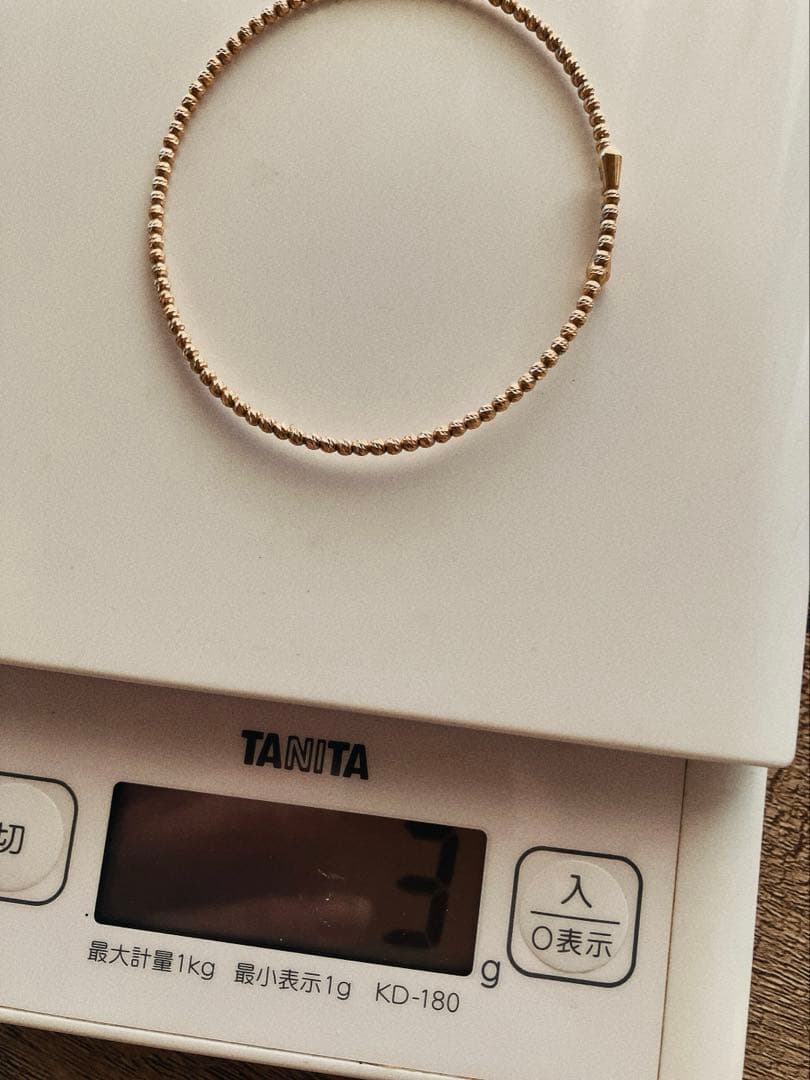 K18 カットボール　アンクレット　フリーサイズ　ブレスレットにも♪