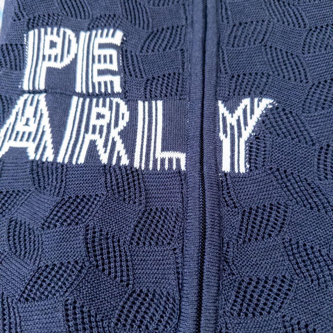 PEARLY GATES 変形チェックスタンドネックベスト レディース