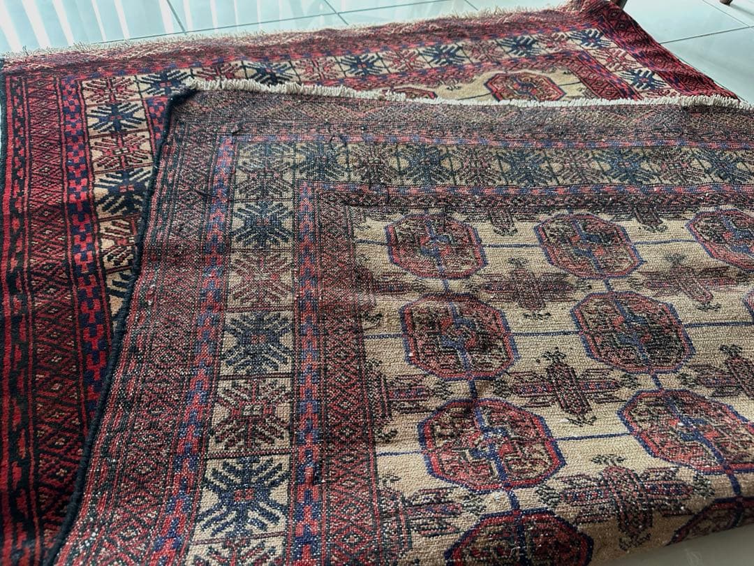 174×121 ヴィンテージラグ　バルーチ　手織ラグ