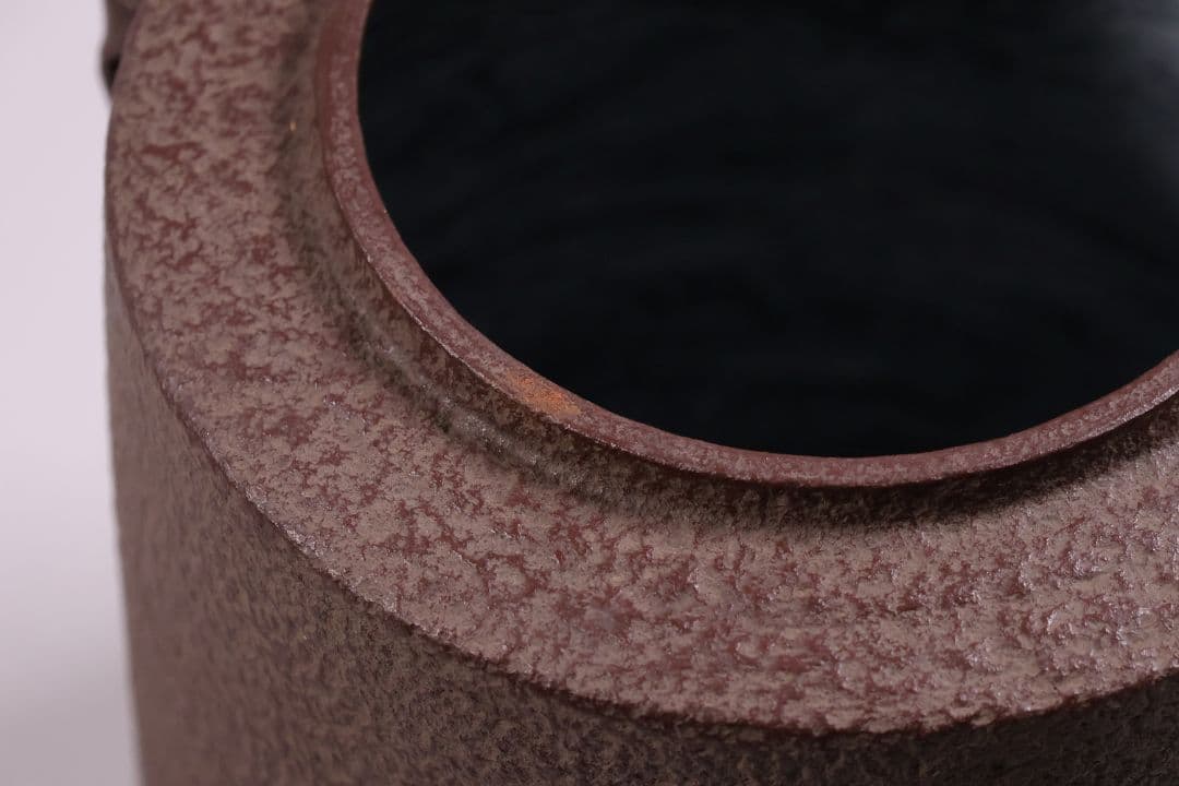 茶道具 釜師・佐藤清光 砂鉄 筒釜 共箱 風炉釜 吊釜 鉄釜【MA526】