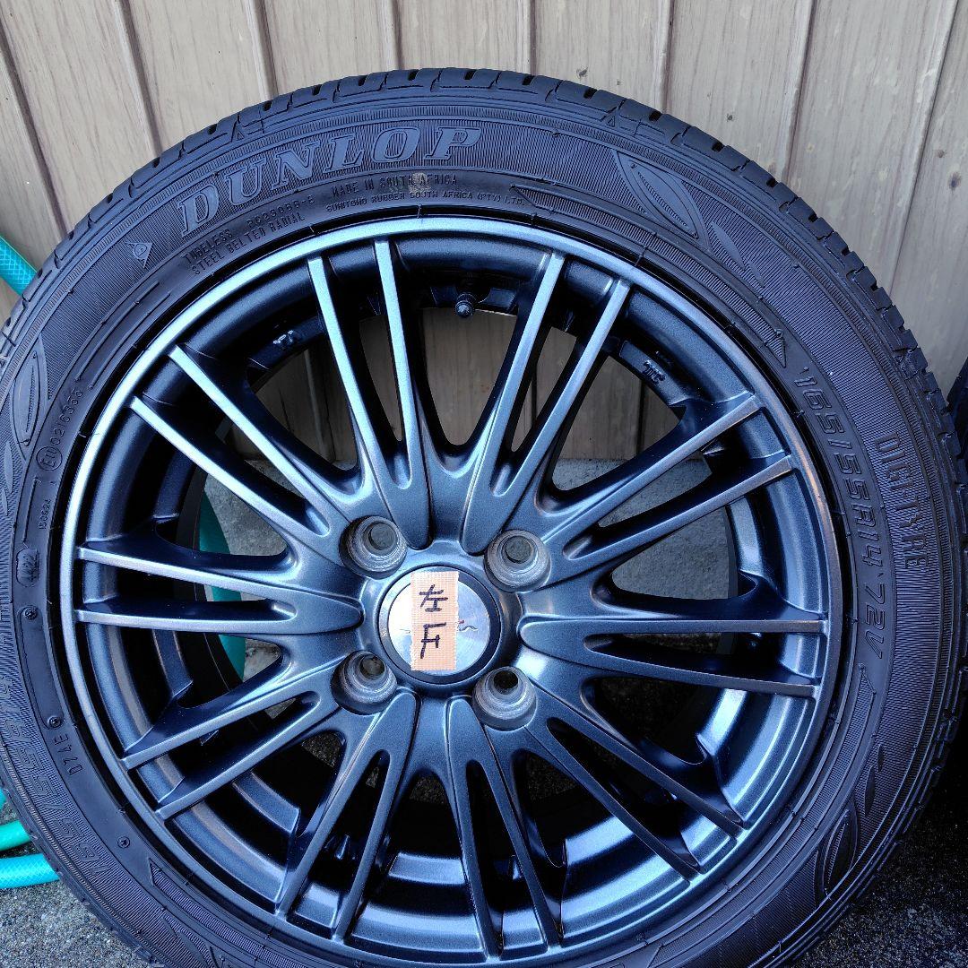 軽自動車用14インチアルミホイールサマータイヤ付。バリ溝美品。