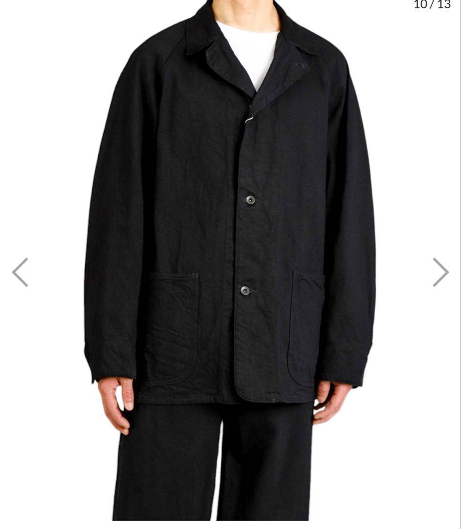 COMOLI デニムワークジャケット (Y03-01002) ブラック サイズ2