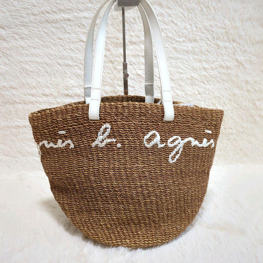 agne's b. アニエスベーボヤージュ　カゴバッグ トートバッグ　ロゴ刺繍