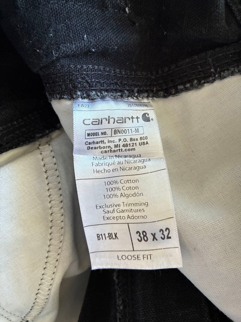 carhartt B11 BLK 38/32 inch 現行