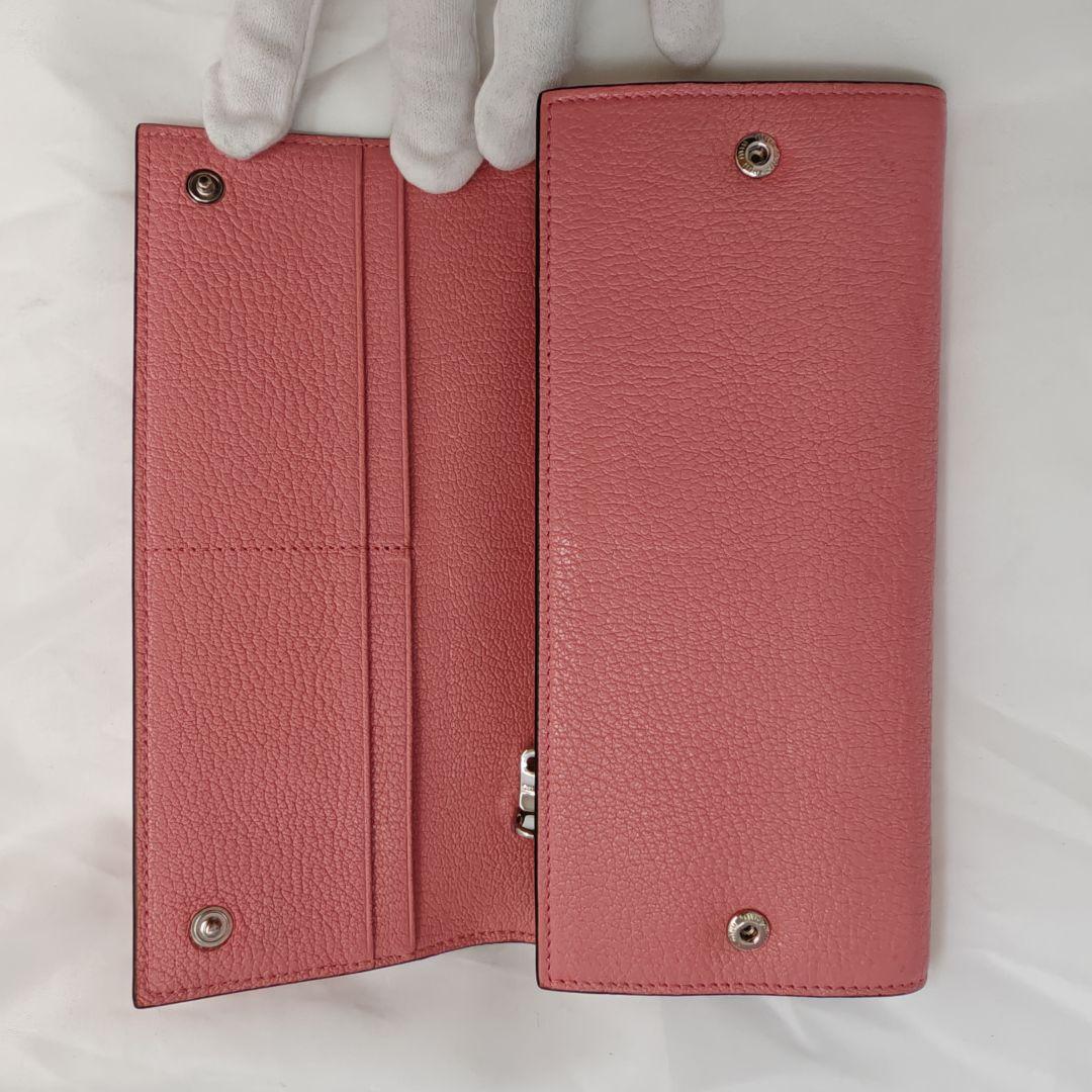 美品　ミュウミュウ　長財布　マドラス シティカーフ ウォレット　ピンク