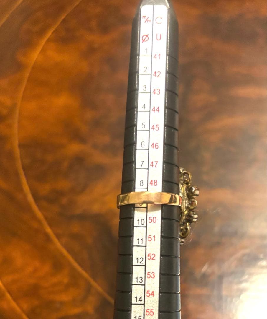 フランス アンティーク リング 指輪 ガラス パール パープル 鑑別書付き