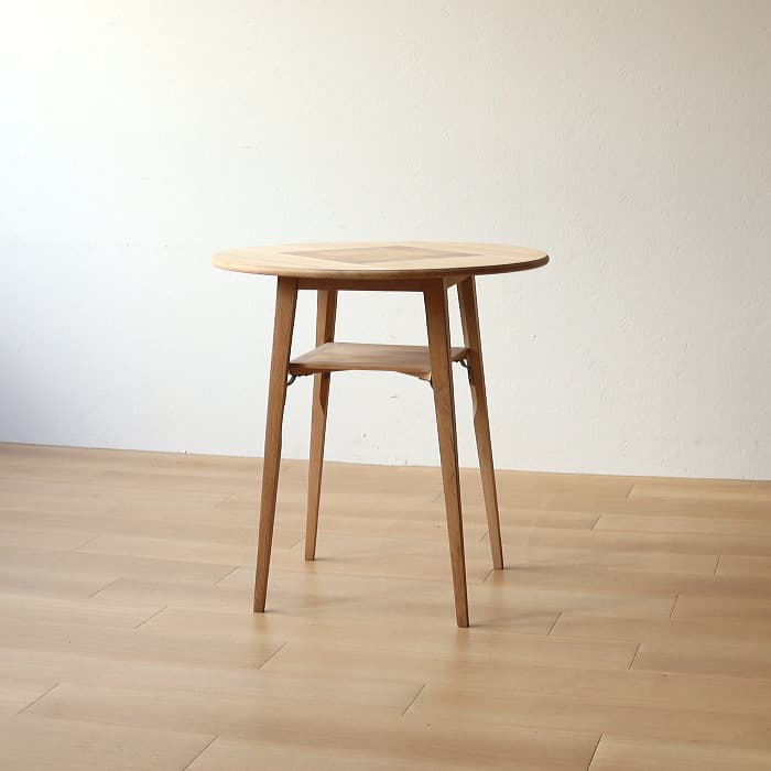 アンティーク ジャパニーズ ヴィンテージ 丸テーブル 寄木 剥離 無垢材