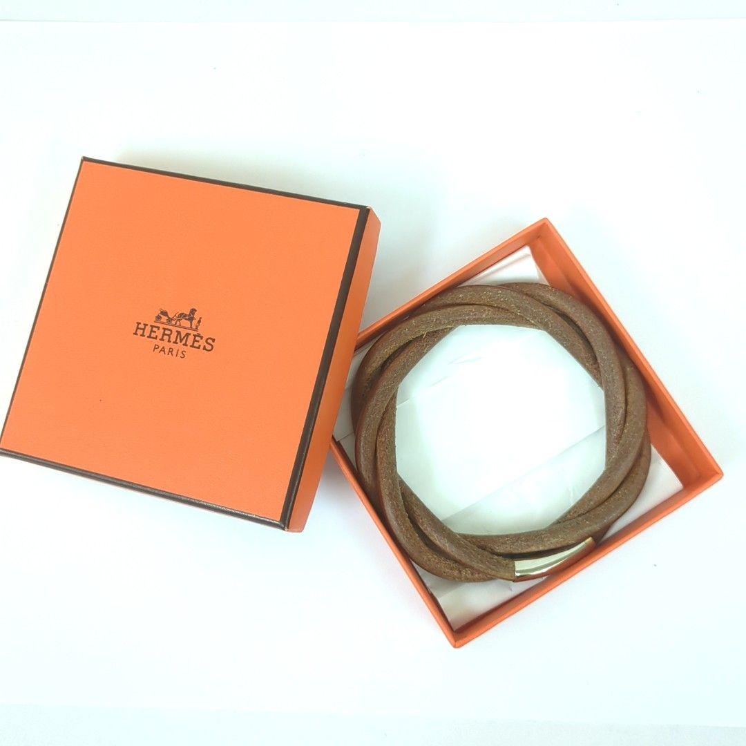 HERMES エルメス トルネード レザー ブレスレット バングル