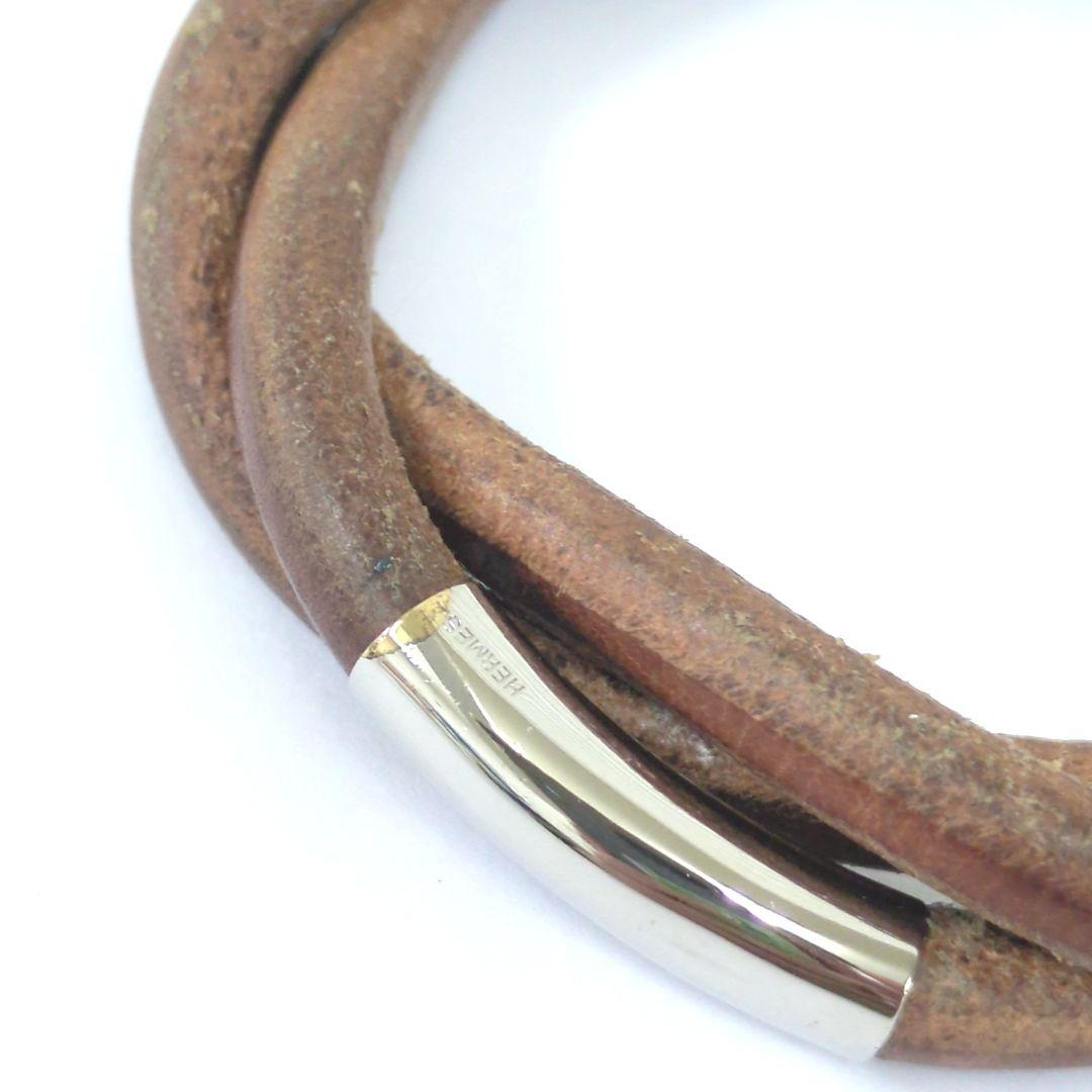 HERMES エルメス トルネード レザー ブレスレット バングル