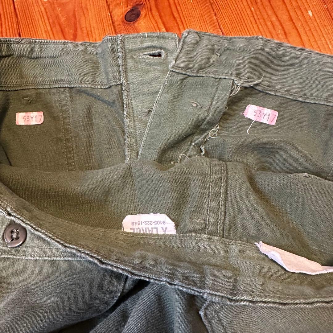 60s初期実物OG107ベイカーパンツサイドアジャスター付Xラージ表記平ボタン1