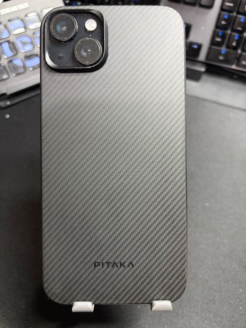 iPhone 15 Plus ブラック 256GB 本体 PITAKAケース付き