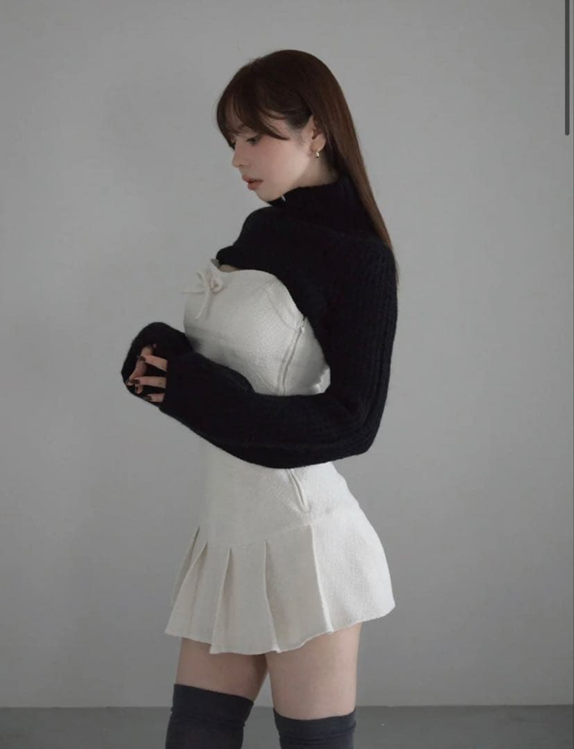 ANDMARY Twiggy tweed mini dress ホワイト