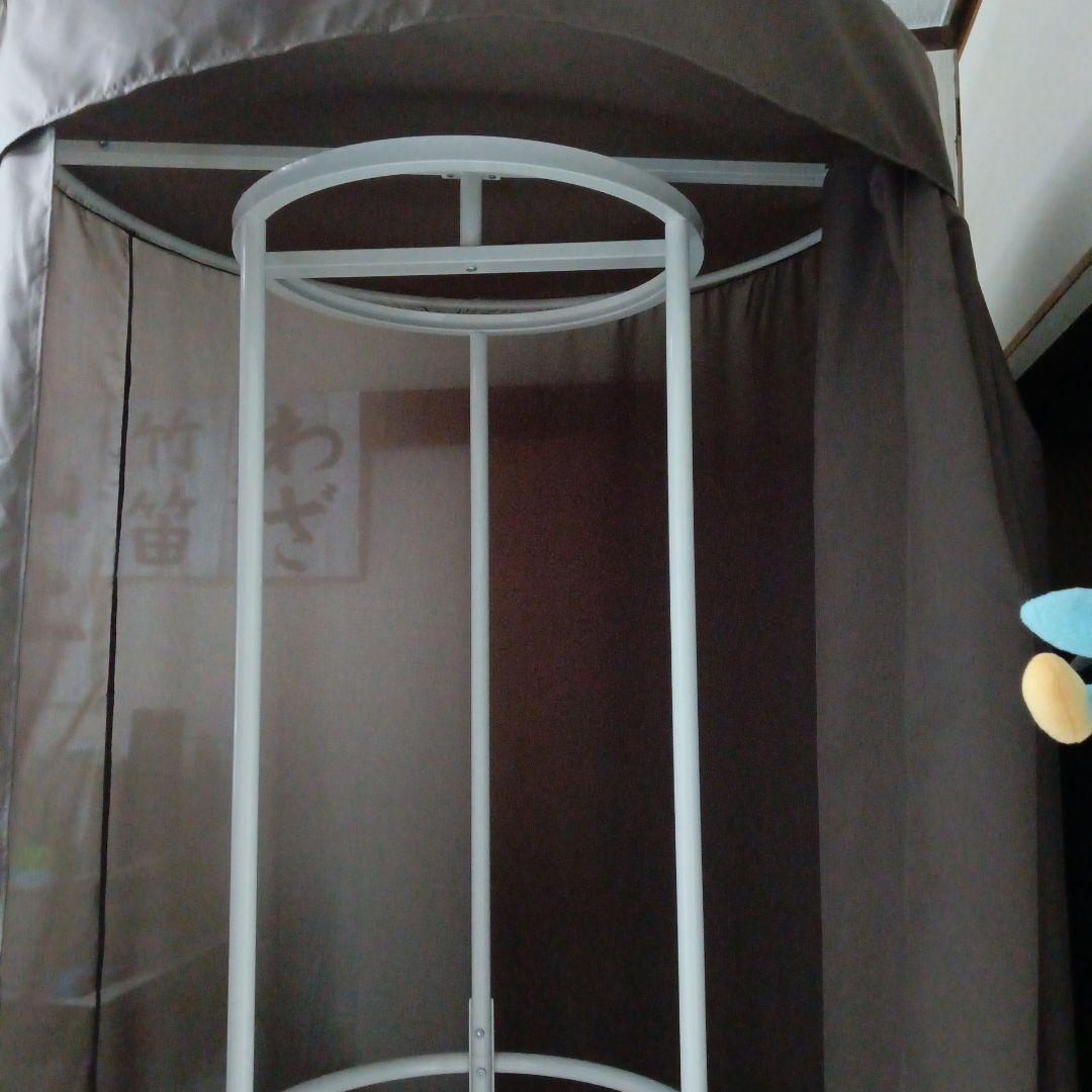 頑丈回転ハンガーラック カバー付き 円形 2段