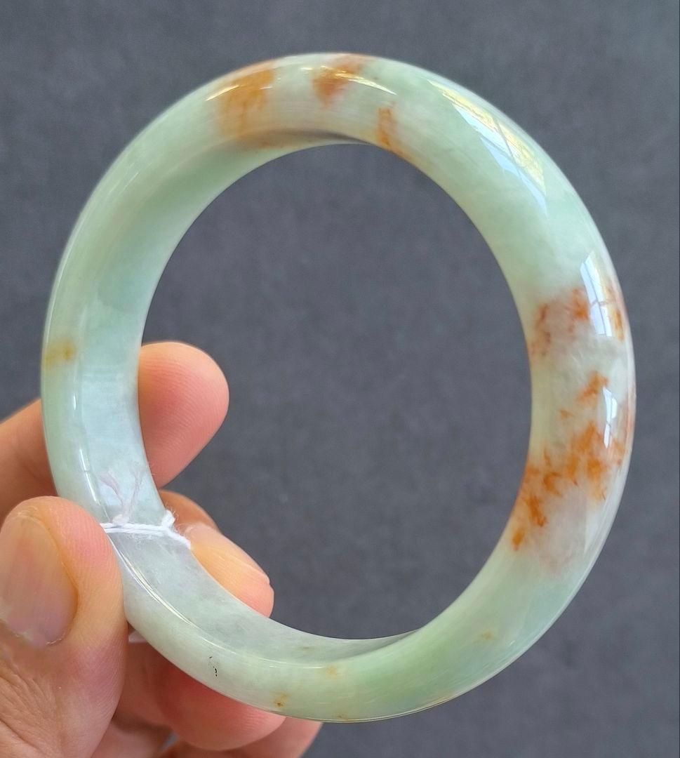 【日本鑑別書付:种水】ミャンマー産紅翡翠のバングル（内径57.5ミリ）8604