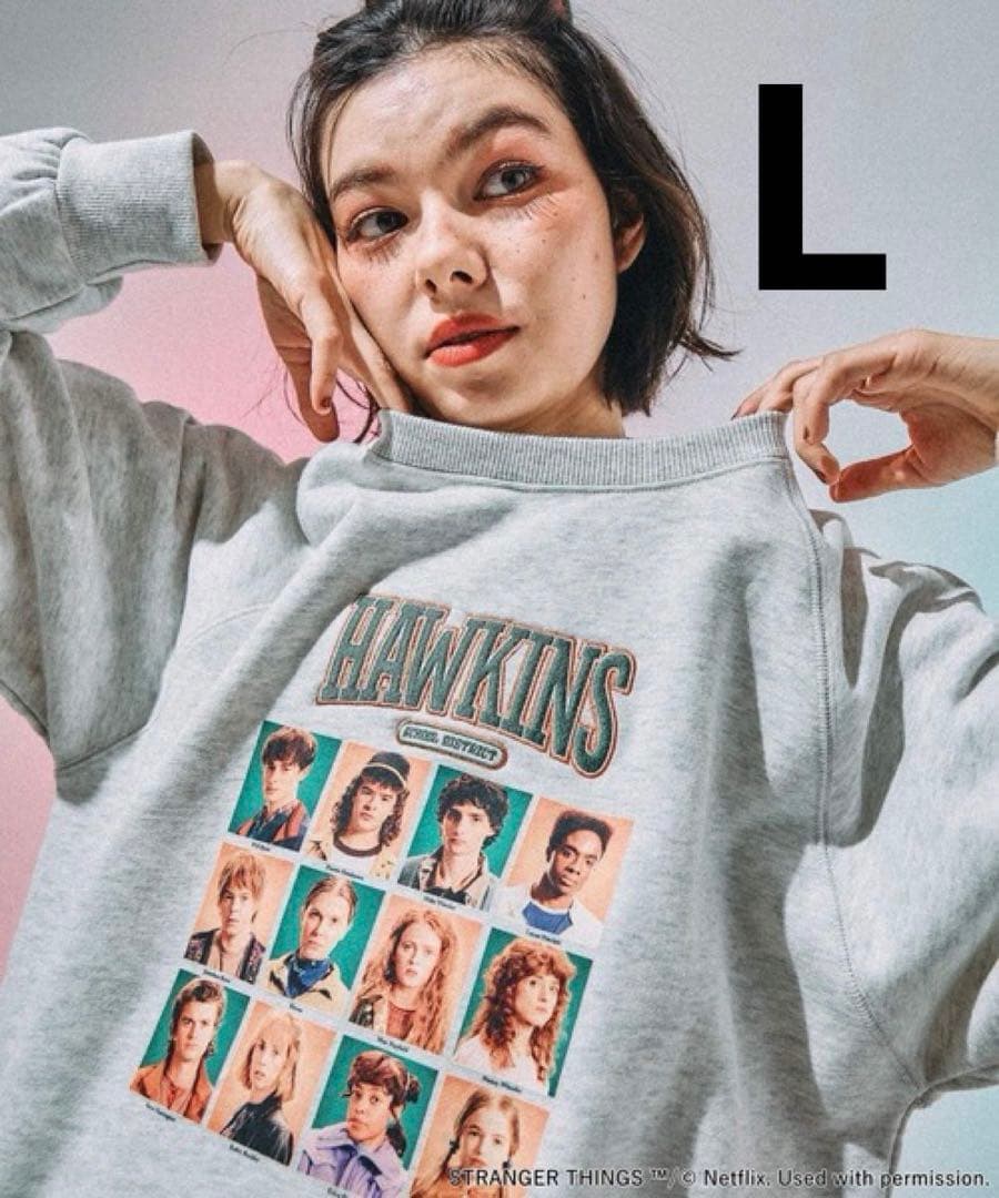 ストレンジャーシングス ニコアンド アソートスウェットプルオーバーオートミールL