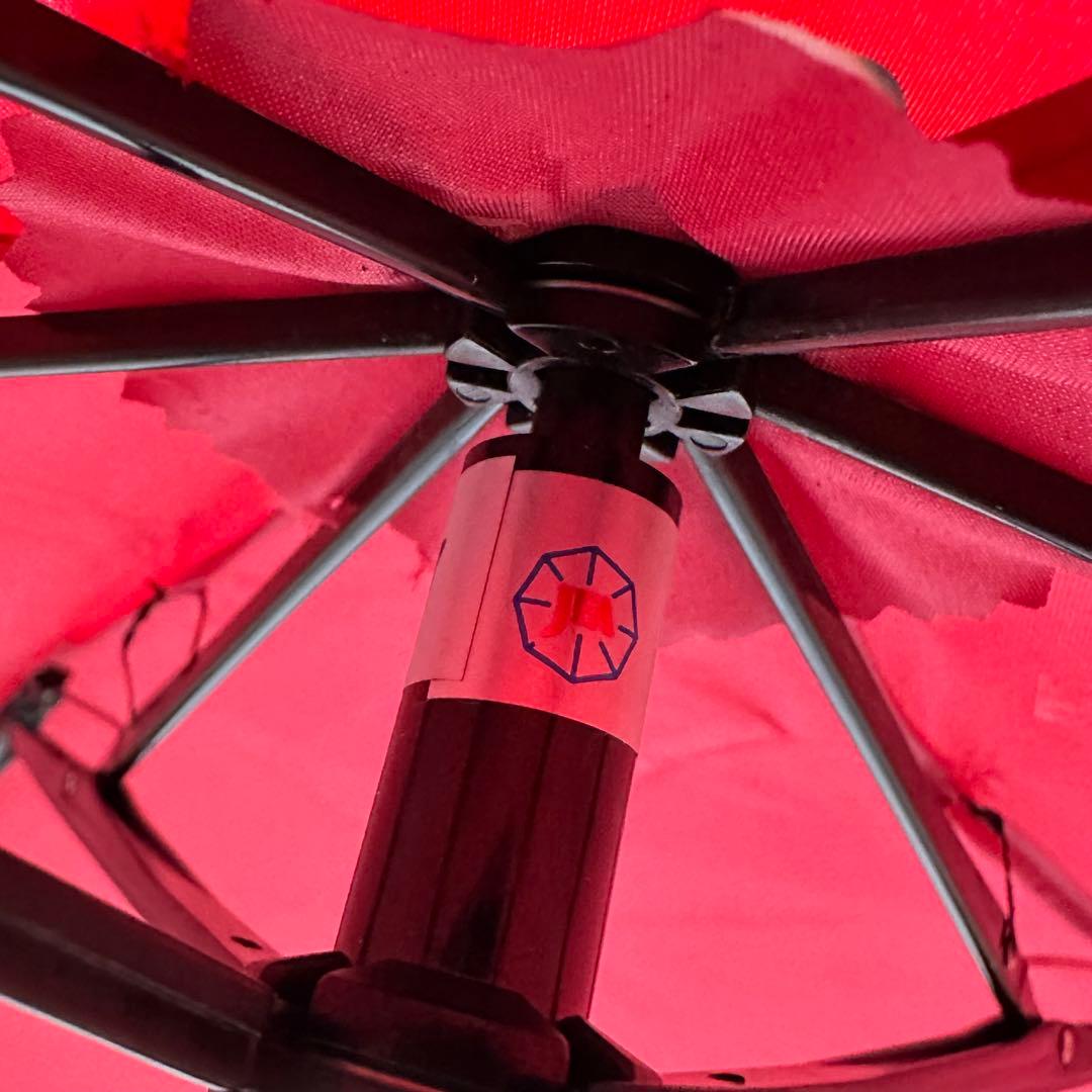 良品✨ フェンディ 折り畳み傘 ズッカ柄 赤 金 手動開閉 傘袋付き