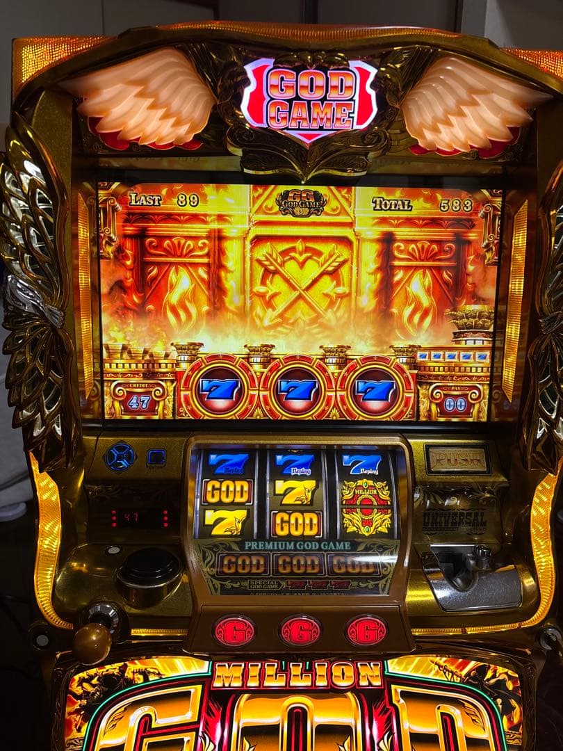 【なー送料無料】名機！ミリオンゴッド 神々の凱旋 ユニバーサル 不要機付