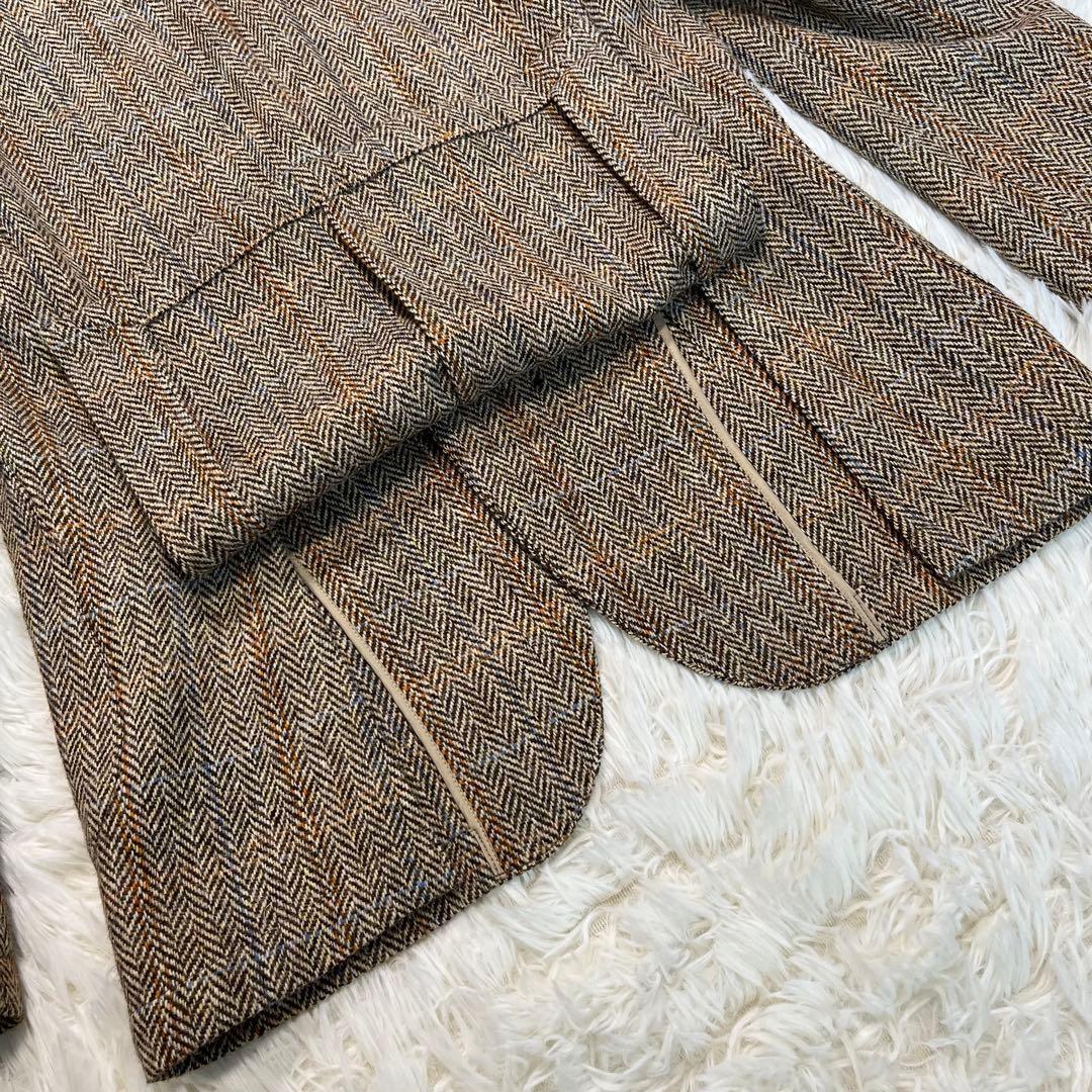 美品✨G-stage ハリスツイード　テーラードジャケット　ヘリンボーン　L相当