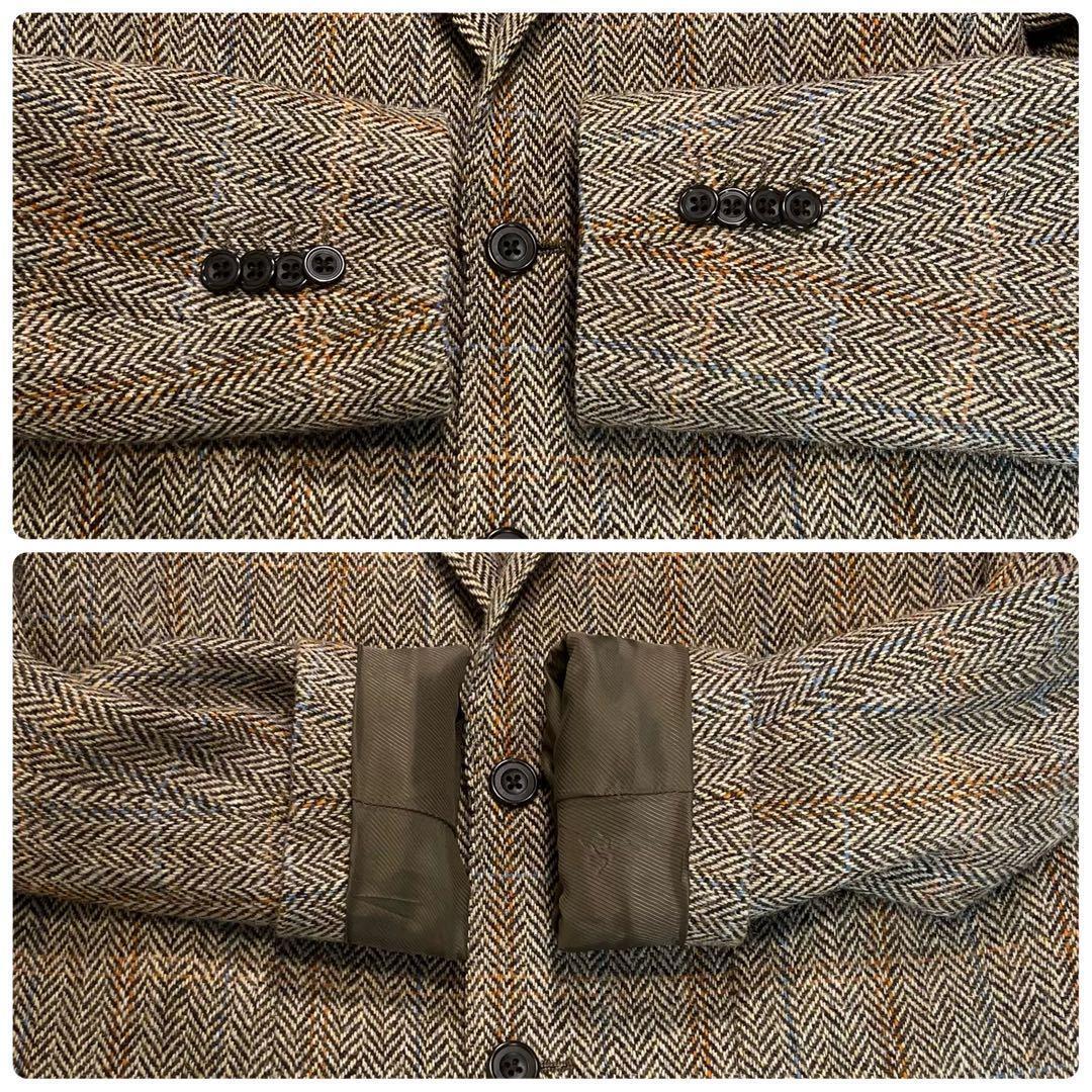 美品✨G-stage ハリスツイード　テーラードジャケット　ヘリンボーン　L相当