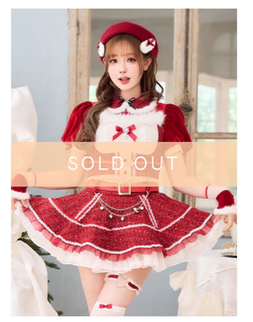 【にゃん様】サンタコスプレ衣装 赤 Malymoon ベレー帽 姫宮まほれ