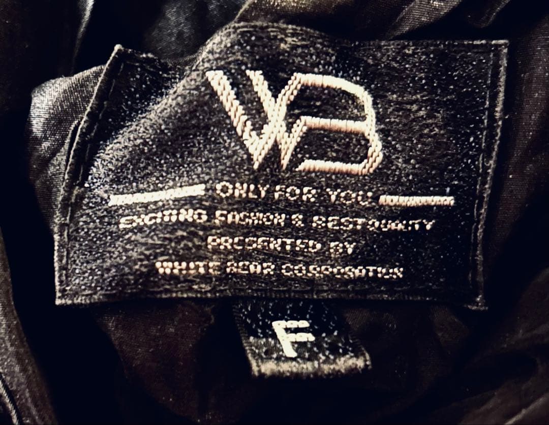 ホワイトベアー　シェアードミンク　　市松模様　ブラック　フリー